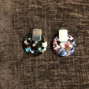 Multi-Colored Post Back Acetate Earrings